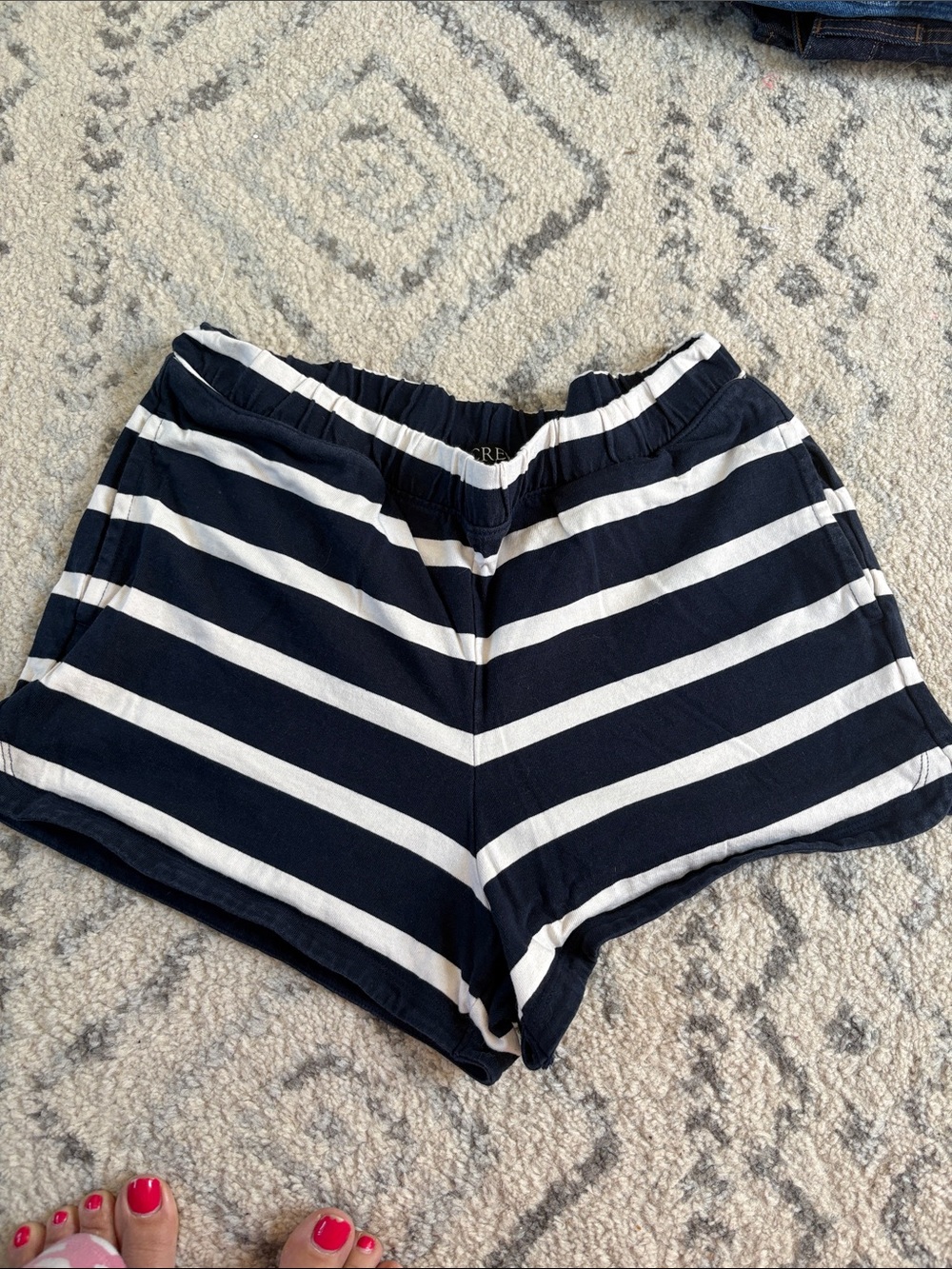 Striped navy and White Women's Lounge Shorts